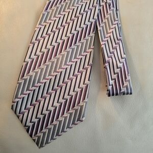 Dockers Dupont Teflon Purple Gray Cream Men's Silk Necktie Tie
